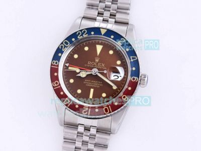 Swiss Replica Rolex 6542 GMT Master II Bronze Dial Bakelite Bezel Watch